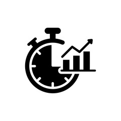Timer with Chart Icon – Time Management and Business Analytics Concept