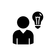 User with Idea Bulb, Symbolizing Creativity and Innovative Thinking in Business