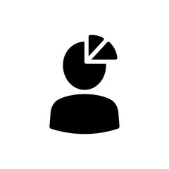 User with Pie Segments, Representing Data Analysis and Business Planning