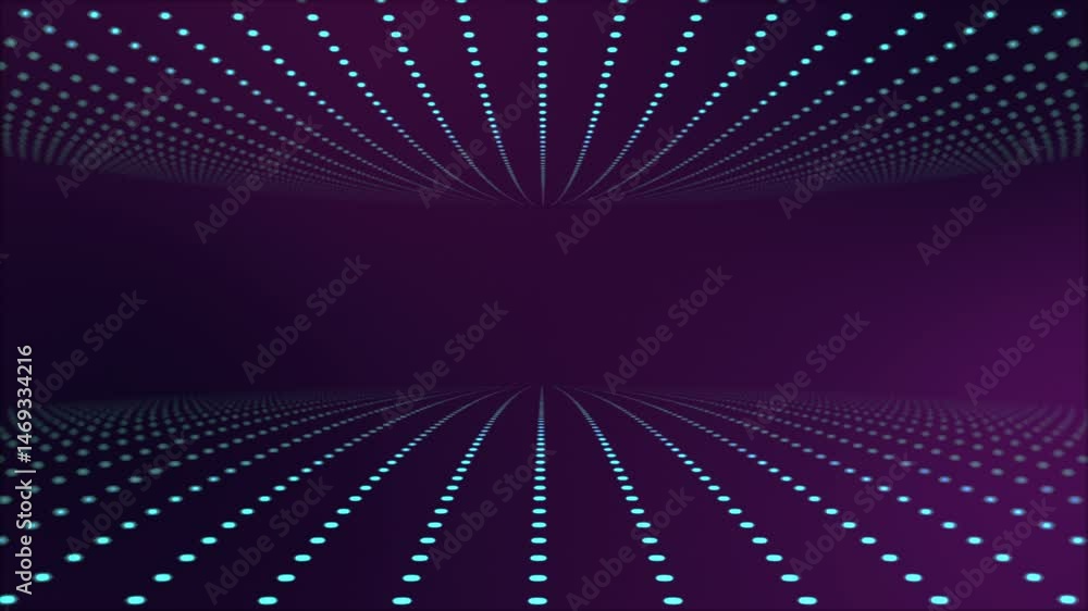 Poster vibrant abstract pattern with glowing dots. loop background