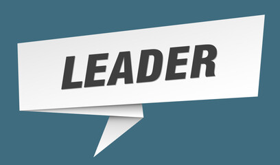 leader banner. leader speech bubble, label, sticker, sign template