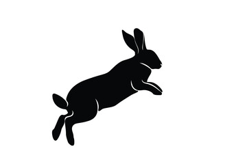 Cute rabbit shadow for logo design and various designs. Vector illustration.