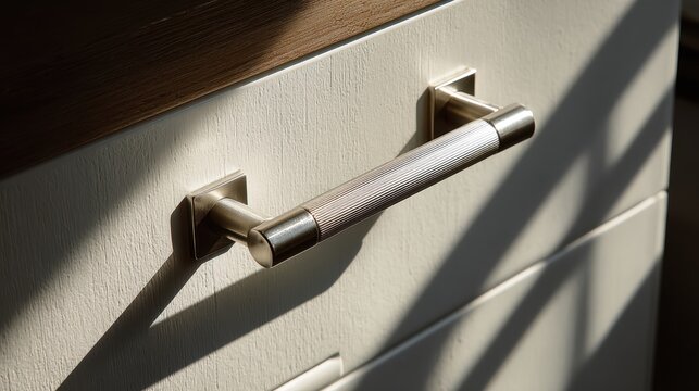 Elegant brushed metal cabinet drawer pull modern kitchen design home gray room knob decor style light