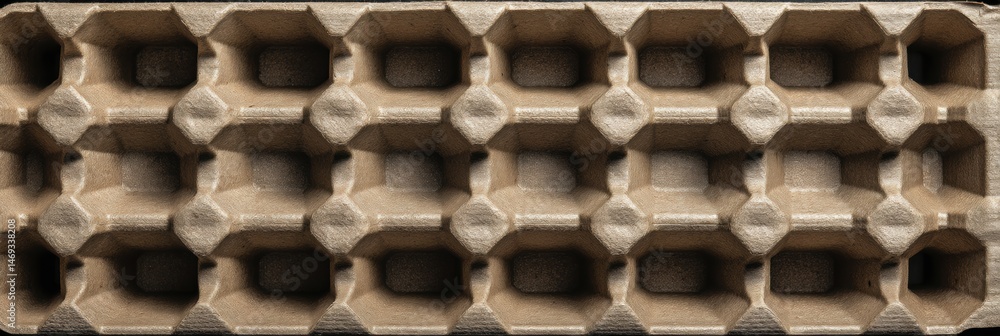 Poster flat top-down view of egg crate shadow featuring a central label area for text or design purposes ge