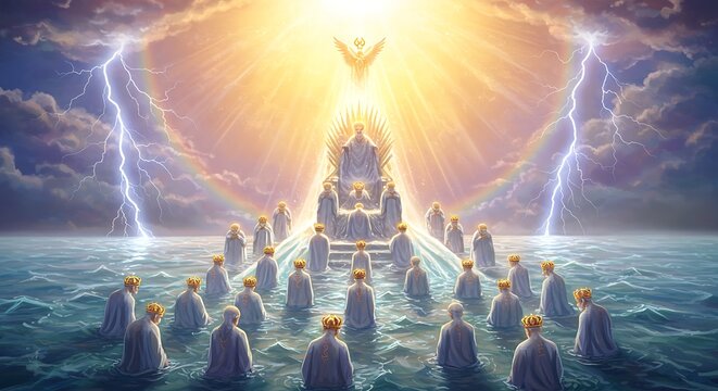 The Majestic Throne of God This image captures the awe-inspiring vision of God's throne as described in the Bible, symbolizing divine authority and the heart of the heavenly kingdom.