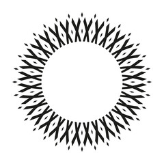 Abstract Radial Geometric Circle Pattern for Decorative Round Frame.