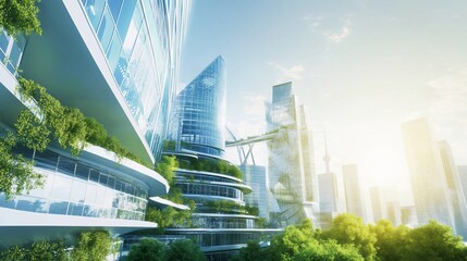 Eco-Friendly Futuristic Cityscape: Sustainable Urban Design