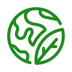 Green Earth with Leaf Icon