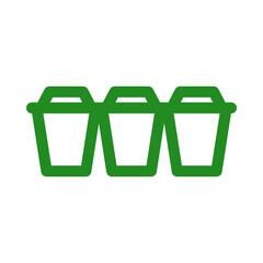 Green Trash Can Icon Vector Graphic