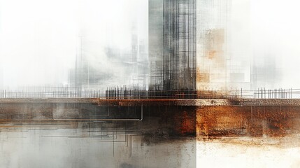 Urban progress abstract visualization: Infrastructure undergoing construction