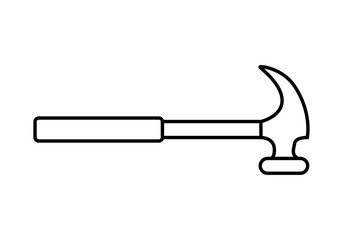 Icono negro de martillo en fondo blanco