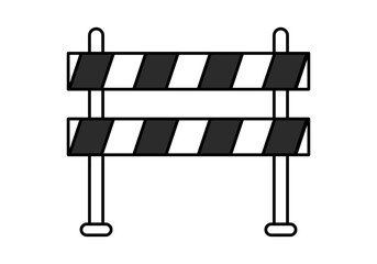 Icono negro de señal de corte por obras