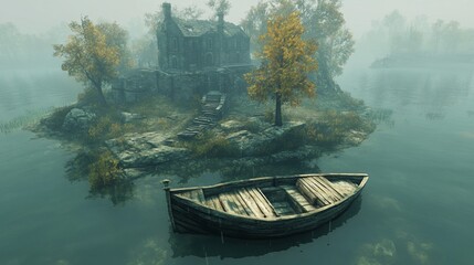 Misty Isle Retreat: Ancient Stone House and Rowboat