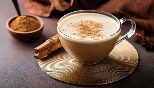 hot masala tea with cinnamon and cream a sweet morning drink