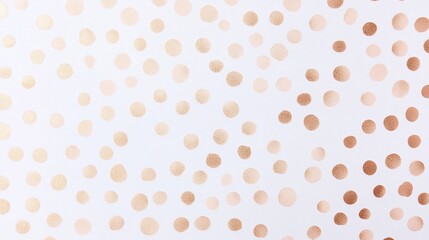 Elegant white background with scattered bronze polka dots, a touch of luxury