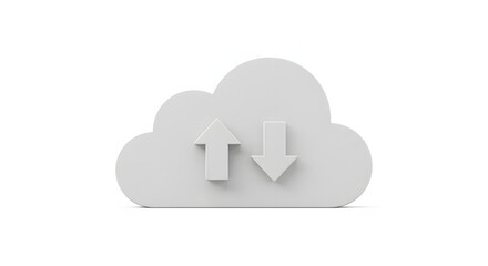 Cloud with Upload and Download Arrows Data Transfer Symbolism