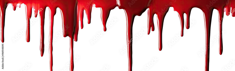 Poster red paint drips down a transparent background creating a dramatic and artistic effect the paint is t