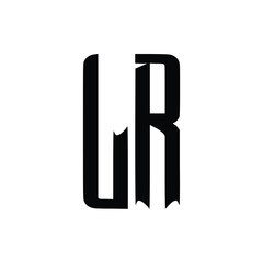 LR monogram logo design letter text name symbol monochrome logotype alphabet character simple logo