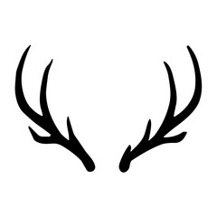 Obraz premium Black silhouette of horn