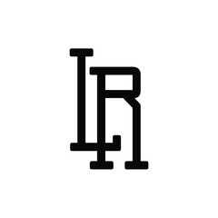 LR monogram logo design letter text name symbol monochrome logotype alphabet character simple logo