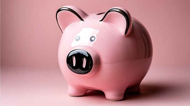 Pink piggy bank on a pink background (1)