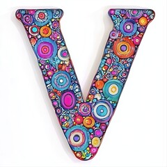 Colorful, decorative letter V (1)