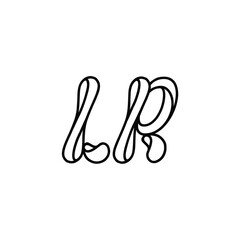 LR monogram logo design letter text name symbol monochrome logotype alphabet character simple logo