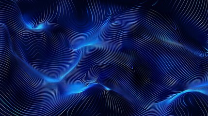 Naklejka premium A futuristic abstract blue background with interconnected glowing lines, a digital grid, and smooth gradient layers, perfect for tech concepts. 
