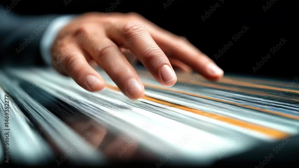 Aufkleber a hand hovers over colorful digital data streams, symbolizing technology and data analysis.