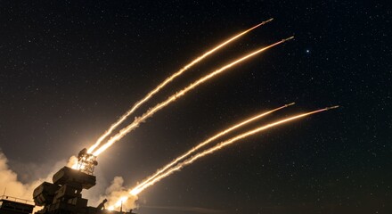 Missile Launch at Night