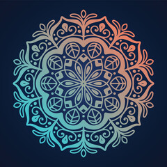 All colorful Hand drawn mandala