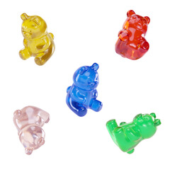 number one made of colorful gummy bears 3D render