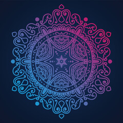 All colorful Hand drawn mandala