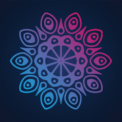 All colorful Hand drawn mandala