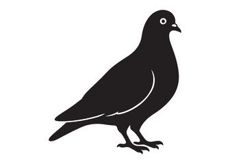 pigeon logo silhouette vector, beautiful dove bird logo icon vector, pigeon bird logo silhouette, silhouette of a pigeon logo icon vector of a pigeon design on white background
