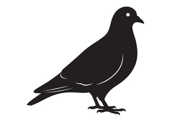 pigeon logo silhouette vector, beautiful dove bird logo icon vector, pigeon bird logo silhouette, silhouette of a pigeon logo icon vector of a pigeon design on white background