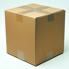 Plain cardboard box with tape securing its edges.