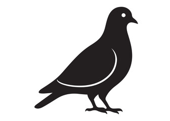 pigeon logo silhouette vector, beautiful dove bird logo icon vector, pigeon bird logo silhouette, silhouette of a pigeon logo icon vector of a pigeon design on white background