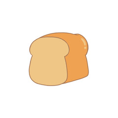 milk bread toast drawing vector icon png, simple cute minimalist food design, digital art graphic illustration
