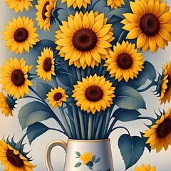 A vector of sunflowers