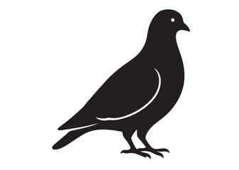 pigeon logo silhouette vector, beautiful dove bird logo icon vector, pigeon bird logo silhouette, silhouette of a pigeon logo icon vector of a pigeon design on white background