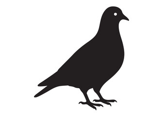 pigeon logo silhouette vector, beautiful dove bird logo icon vector, pigeon bird logo silhouette, silhouette of a pigeon logo icon vector of a pigeon design on white background