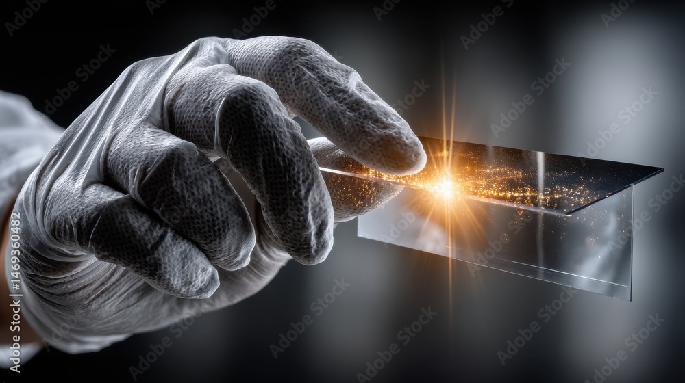 Poster a person is holding a piece of paper with a glowing image on it