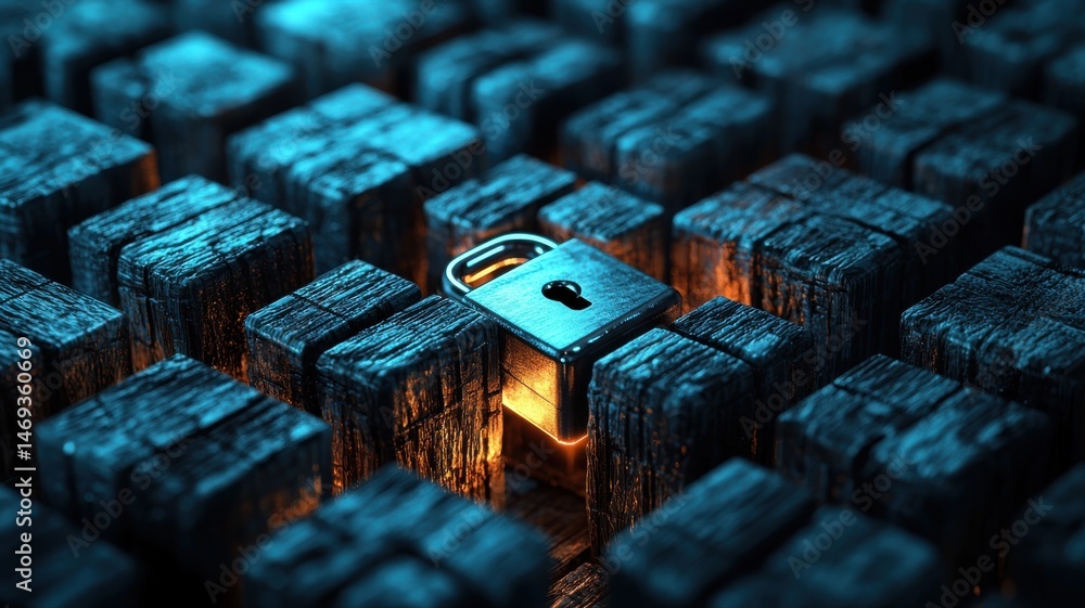 Aufkleber digital security concept with glowing padlock security padlock concept protection data security lock