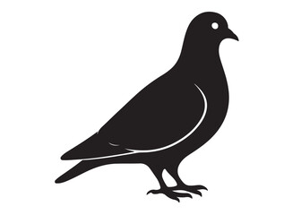 pigeon logo silhouette vector, beautiful dove bird logo icon vector, pigeon bird logo silhouette, silhouette of a pigeon logo icon vector of a pigeon design on white background