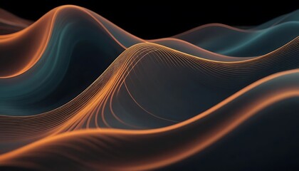 Abstract Wave Pattern Orange and Blue
