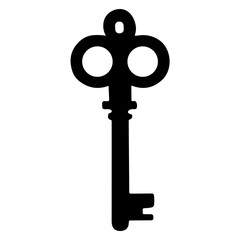 Silhouette of door key