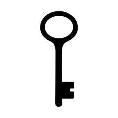 Silhouette of door key