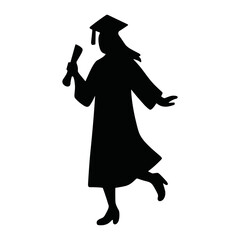 Student in graduation cap silhouette