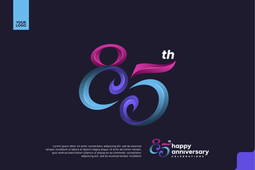 Colorful 85th Anniversary Celebration Design with Artistic Gradient Number and Dark Background